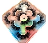 new 5 Pairs 25 mm 3d Mink Lashes Bulk Faux with Custom Natural Mink Lashes Pack Short Wholesales False Eyelashes()