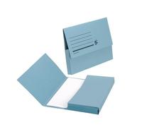 New. 5 Star Document Wallet Half Flap 285gsm Capacity 32mm Foolscap Blue [Pack 50]