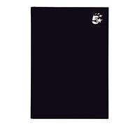 New. 5 Star Notebook Casebound Hard Cover Ruled 80gsm A5 Black [Pack 5]