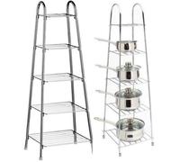 New 5 Tier Chrome PAN Stand Pot Saucepan Storage ORGANISE Unit Rack Holder