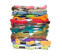 New 50 Cotton Cross Stitch Embroidery Threads Skeins Colour/Floss Cotton Thread UK/Pack of 50 Comes with Free Bundle of 5 Big Eye Needle and 2 Metallic Skeins