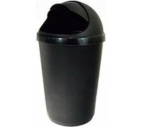 New 50 Litre Bullet Bin Rubbish Waste Litter Bins Kitchen Dustbin Flap Lid Black