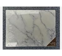 New 50x40, Tempered Glass, Marble Worktop Saver, Dishwasher Safe, 5mm Chopping Board with Small Rubber feet on All Four Corners for Stability. Perfect for Food Prep, Pastry etc.