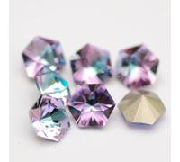 New 5A 10PCS Kaleidoscope Hexagon DIY Loose Rhinestones Pointback Nail Crystals Colorful Glass Jewelry Making Beads-Vitrail Light-9.4x10.8mm-10pcs