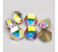 New 5A 10PCS Kaleidoscope Hexagon DIY Loose Rhinestones Pointback Nail Crystals Colorful Glass Jewelry Making Beads-Crystal AB-6x6.9mm-10pcs