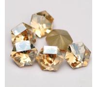 New 5A 10PCS Kaleidoscope Hexagon DIY Loose Rhinestones Pointback Nail Crystals Colorful Glass Jewelry Making Beads-Golden Shadow-6x6.9mm-10pcs