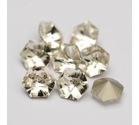 New 5A 10PCS Kaleidoscope Hexagon DIY Loose Rhinestones Pointback Nail Crystals Colorful Glass Jewelry Making Beads-Crystal Clear-9.4x10.8mm-10pcs
