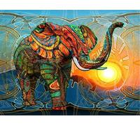 New 5D Diamond Painting Kits for Adults Kids, Awesocrafts Colorful Abstract Sunset Elephant Full Drill DIY Diamond Art Embroidery Paint by Numbers with Diamonds (Elephant)