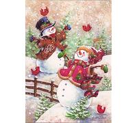 New 5D Diamond Painting Kits for Adults Kids, Awesocrafts Happy Winter Snowman Love Cardinals Full Drill DIY Diamond Art Crystal Rhinestone Paint by Diamonds Cross Stitch (Snowman)