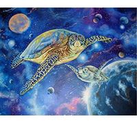 New 5D Diamond Painting Kits for Adults Kids, Awesocrafts Turtle Flying in The Universe Partial Drill DIY Diamond Art Embroidery Paint by Numbers with Diamonds (Turtle1)