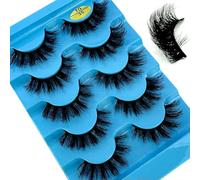 NEW 5pairs Classic Hybrid Volume Lashes Wispy D Curl Short Russian Strip Lashes Makeup False Eyelashes