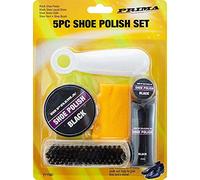 NEW 5PC BLACK SHOE POLISH SET BRUSH SHINE POLISHING BOOTS SNEAKERS BRISTLE 45ML