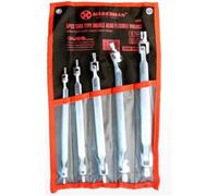 New 5Pc Flexible Torx Double Head Chrome Wrench Set Spanner Flexi Head Garage Tools
