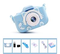 New 5s Mini Cartoon Fun HD Digital Cat Camera with 32G Memory Card Leaper Blue One Size