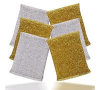 New 6 Pack Metallic Scouring Pads Non Stick Scratch Kitchen Scourer