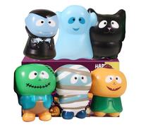 New 6 Packs-Halloween Squishies Toys Slow Rising Party Favors:Pumpkin,Zombie,Black Cat,Mummy,Vampire,Ghost Halloween Treat Bag Classroom Prizes,Stress Relief Toys for Kids Toddlers Gift