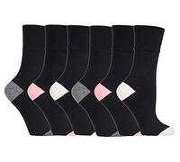 NEW: 6 Pairs Ladies Gentle Grip No Elastic Socks 4-8 uk, 37-42 eur (SOLRP09HT)