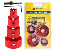 New 6Pc Circular Carbon Steel Holesaw Set -Wood Plasterboard, Tooth In Case | Cutter, Hole Cutter Set,Metal Circular Round Cut Drill | Cutting Steel, Quality Hand Tools | Long Lasting