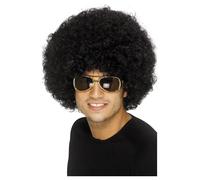 NEW 70's Afro Disco Brown or Black Men's Wig 70's Hippie Fancy Dress Accessory