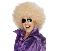 NEW 70's Blonde Mega-Huge Afro Wig Men's Disco Hippie Fancy Dress Accessory