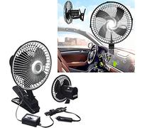 NEW 8" 24V CLIP ON CAR OSCILLATING FAN 2M CABLE SPEED CONTROLLER CAR LORRY TRUCK VAN COOLING INCH VOLT METRE | STURDY CLAMP FOR STROLLER OFFICE CAR HOME CAMPING | STRONG AIRFLOW
