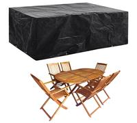 vidaXL Garden Furniture Cover 8 Eyelets 242x162x100 cm, Black