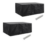 vidaXL 2x Garden Patio Furniture Covers 8 Persons Poly Rattan Set 10 Eyelets