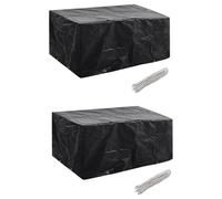 vidaXL 2x Garden Patio Furniture Covers 4 Persons Poly Rattan Set 8 Eyelets