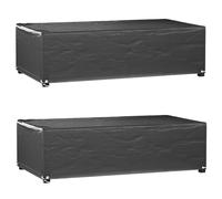 vidaXL Garden Furniture Covers 2 pcs 8 Eyelets 125x70x35 cm Rectangular, Black