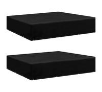 vidaXL Garden Furniture Covers 2 pcs 12 Eyelets 250x250x70 cm, Black