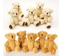 NEW - 8 X Assorted Small Cute Teddy Bears - 3 X White 5 X Brown
