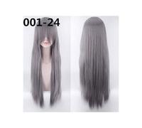 NEW 80cm Long Wigs High Temperature Fiber Synthetic Wigs Costume Cosplay Wigs Party Wigs 24 Color 001-24