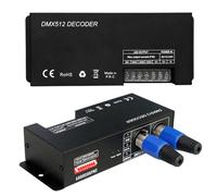 New 8A 3 Channel DMX512 Decoder RGB PWM DMX Dimmer Driver Adjust LED Strip Light Controller with RJ45 and XLR Interfaces DC12V-24V