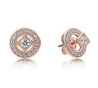 New 925 Sterling Silver Pandora Earring Pave Heart Timeless Elegance Enchanted Crown Signature Earring For Women Jewelry Gift