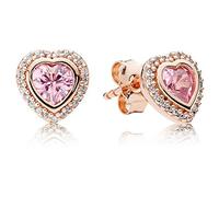 New 925 Sterling Silver Pandora Earring Pave Heart Timeless Elegance Enchanted Crown Signature Earring For Women Jewelry Gift