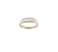 New 9ct Bi-Colour Gold Kids Cubic Zirconia Three Stone Ring Sizes A-K