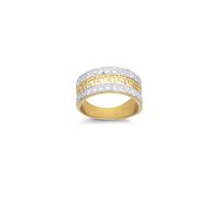 New 9ct Gold Cubic Zirconia Greek Key Alternative Ring Sizes L-R