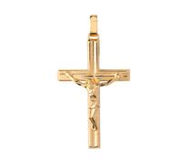 New 9ct Gold Hollow Crucifix Pendant 29mm