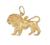 New 9ct Gold Leo Zodiac Pendant 22mm