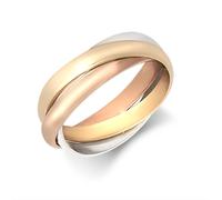 New 9ct Gold Tri-Colour 3mm Russian Wedding Ring