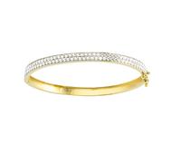 New 9ct Gold Two Row Cubic Zirconia Bangle