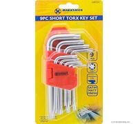 New 9PC Short TORX Key Set Heavy Duty L Shape Hard Steel Security SPANNERS Tool