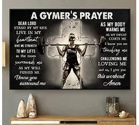 New A Gymer feet S Prayer Barbell Bodybuilding Bodybuilder Gym Gymnastics Weightlifting Woman Workout Women Metal Tin Sign Suitable for Home and Kitchen Bar Man Cave Cafe Garage Wall Decor 12x8 Inch