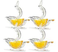 New Acrylic Manual Lemon Slice Squeezer, Portable Transparent Fruit Juicer, Elegance Bird Shape, Hand Juicer for Orange Lemon Lime Pomegranate (4Pcs) (4Pcs)