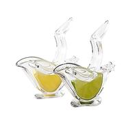 New Acrylic Manual Lemon Slice Squeezer, Portable Transparent Fruit Juicer, Elegance Bird Shape, Hand Juicer for Orange Lemon Lime Pomegranate (4Pcs) (2Pcs)