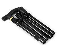 New Adjustable Folding Walking Stick Lightweight Portable Cane with Ergonomic Handle Non-Slip Base Walking Stick for Men Ladies Women Height Adjustable Walking Sticks (Black)