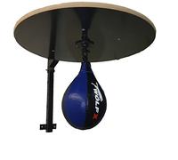 New Adjustable Real Leather Speed Ball Folding Black Platform Set Boxing (BLACK/BLUE)