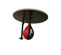 New Adjustable Real Leather Speed Ball Folding Black Platform Set Boxing (BLACK/RED)
