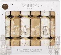 New Admiring Christmas Nordic Noel Luxury Christmas Crackers 6pk- Scandinavian Design Festive Table Tree Decor With Plastic Hats Jokes-Perfect For Hanging On The Tree As Unique Ornaments-B01