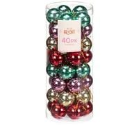 New Adorable All is Bright Mini Baubles - Pack of 40 Multicolour Miniature Baubles with Glossy Finish, Ideal Christmas Tree Decor for Small and Large Trees, Festive Xmas Decoration - A48